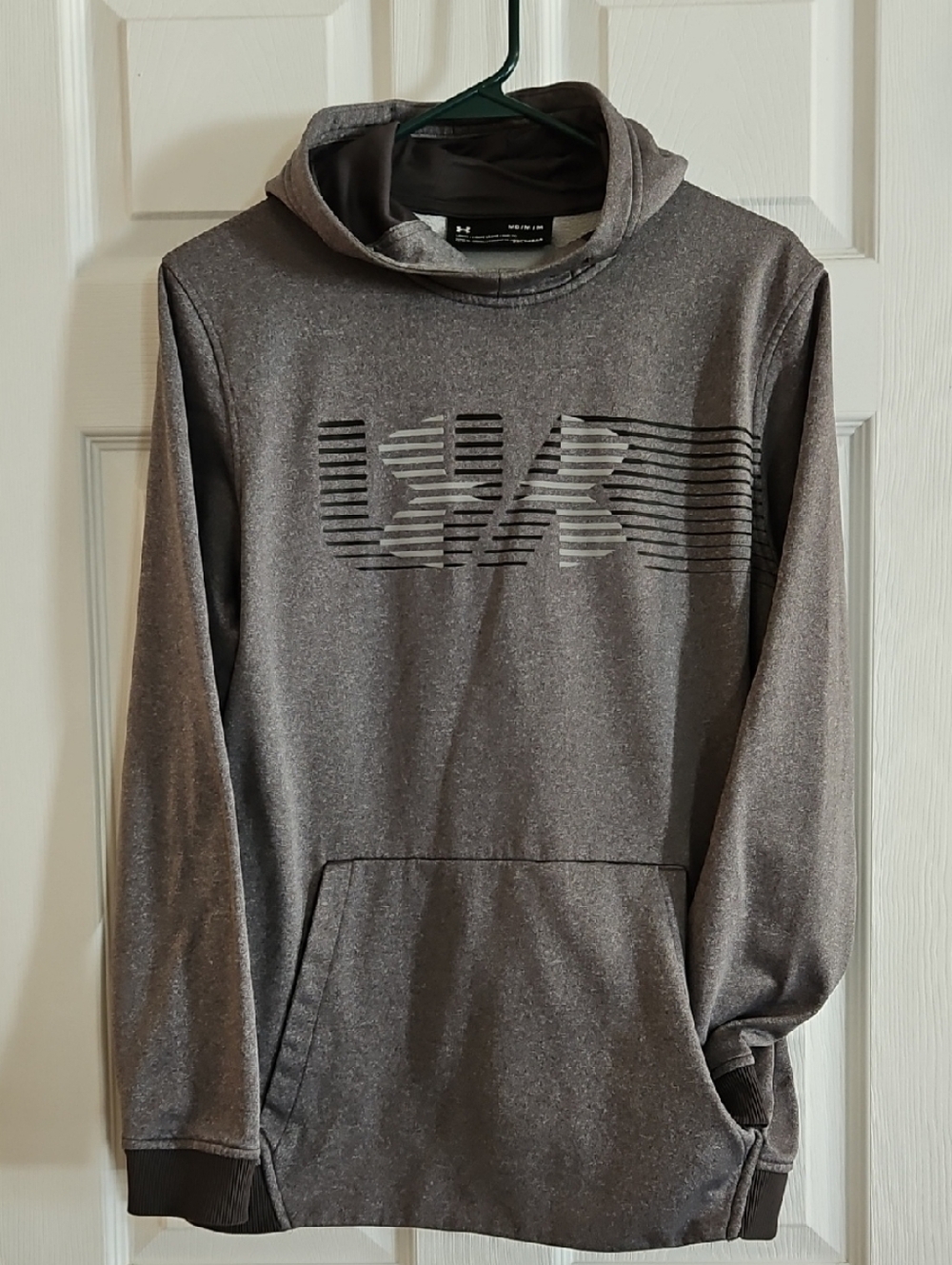 Under Armour Men's Heather Gray Pullover Hoodie with Logo MEDIUM EXC CONDITION